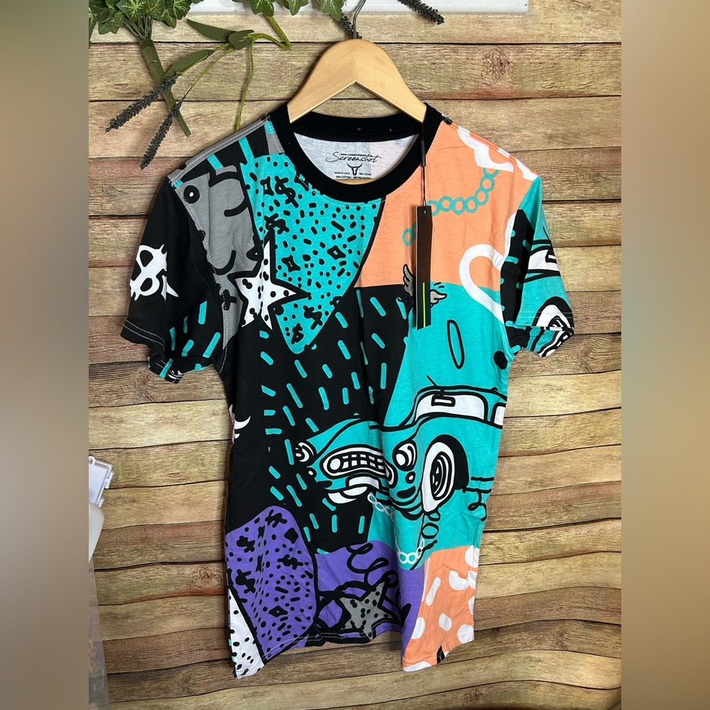 Screenshot T-Shirt Cars Print Streetwear Men’s Size Medium NWT